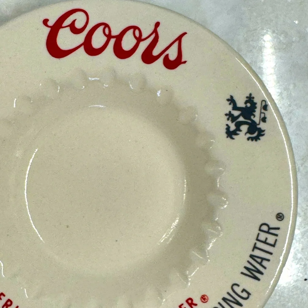 Vintage 1960’s Coors beer ceramic ashtray dish